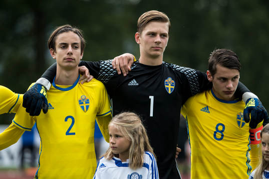 Sveriges Tyler Sernling  Simon Andersson Kevin Ackermann i