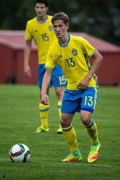 Sveriges Fredrik Hammar i fotbollsmatchen mellan Sverige