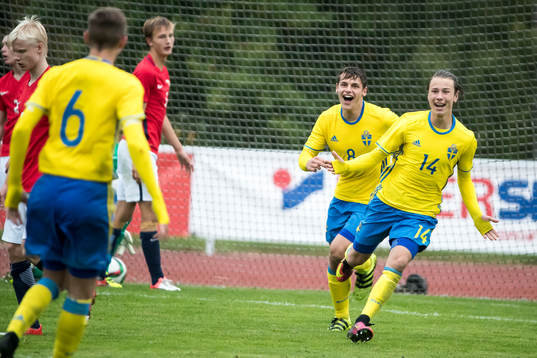 Sveriges Alex Timossi Andersson jublar