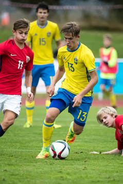 Sveriges Fredrik Hammar i fotbollsmatchen mellan Sverige