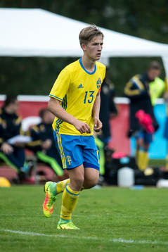 Sveriges Fredrik Hammar i fotbollsmatchen mellan Sverige