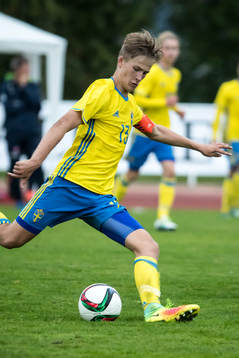 Sveriges Fredrik Hammar i fotbollsmatchen mellan Sverige
