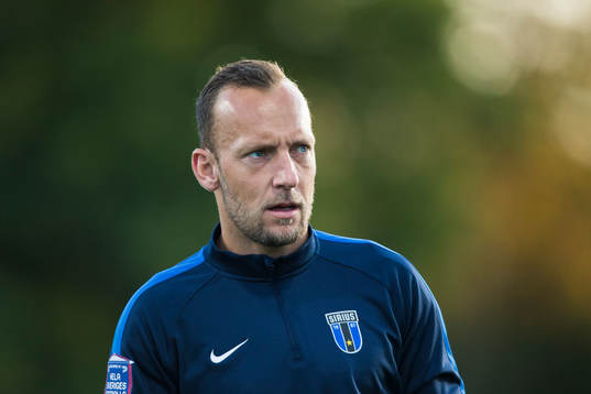 Sirius målvakt Benny Lekström innan fotbollsmatchen i