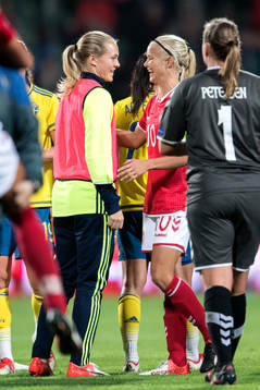 Sveriges Magdalena Eriksson och Danmarks Pernille Harder