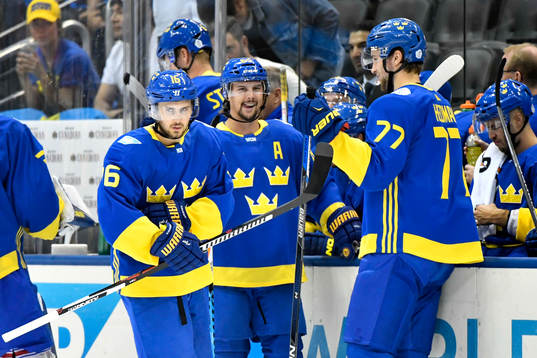 Sveriges Marcus Krüger, Erik Karlsson och Victor Hedman