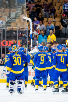 Sveriges målvakt Henrik Lundqvist tackar publiken