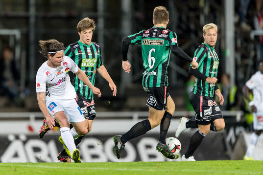 Dalkurds Dusan Djuric och Varbergs Joel Palmquist