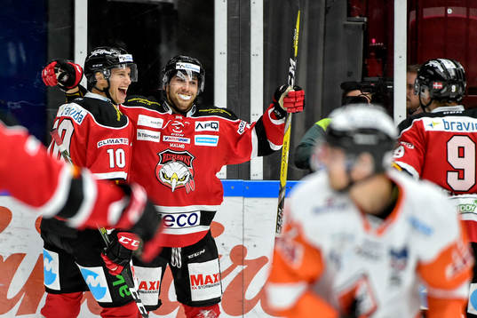 Malmö Redhawks Konstantin Komarek jublar