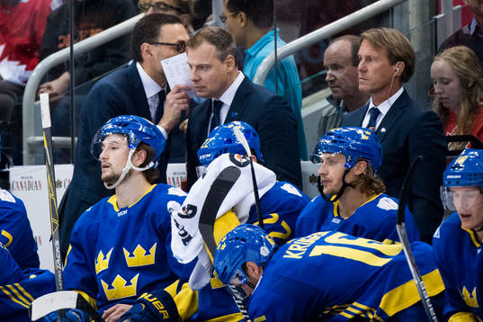 Sveriges assisterande tränare Peter Popovic i samtal med