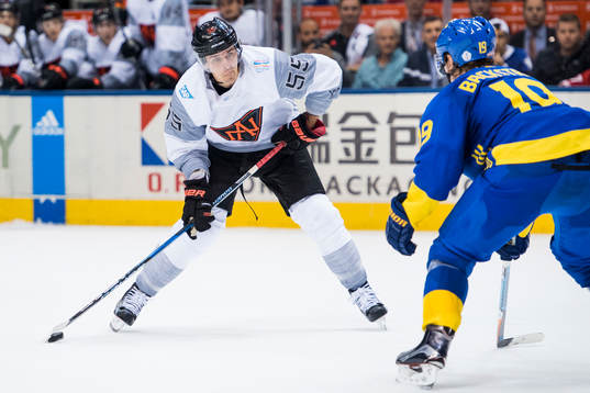 Nordamerikas Mark Scheifele och Sveriges Nicklas Bäckström