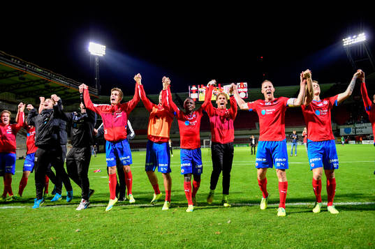 Helsingborgs spelare jublar