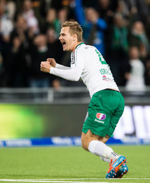 Hammarbys Erik Israelsson jublar
