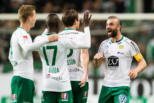 Hammarbys Erik Israelsson, Pa Amat Dibba, Johan Persson och