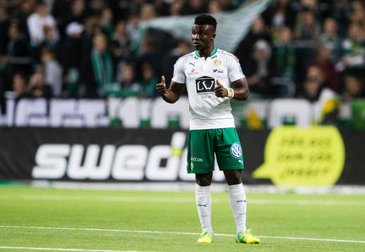 Hammarbys Joseph Aidoo gör tummen upp