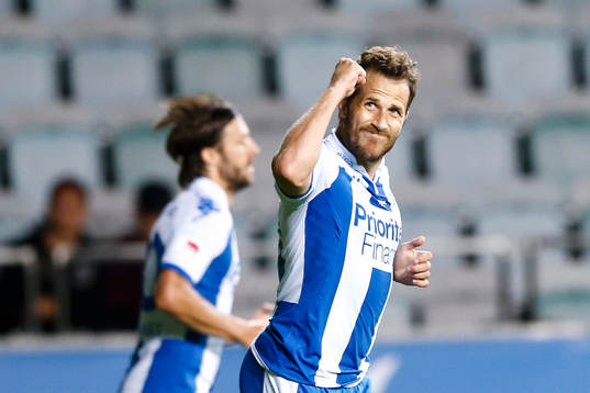 IFK Göteborgs Tobias Hysén jublar