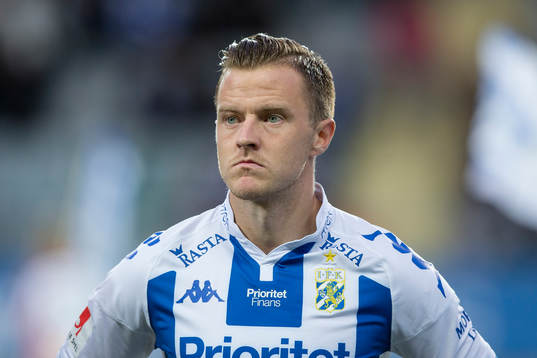 IFK Göteborgs Scott Jamieson innan fotbollsmatchen i