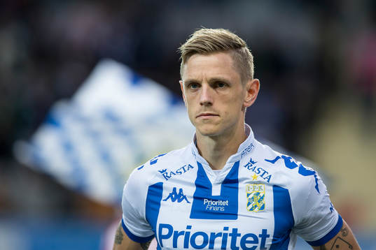 IFK Göteborgs Sören Rieks innan fotbollsmatchen i
