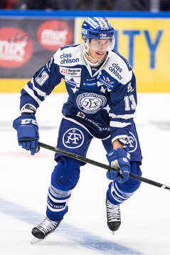 Leksands Jon Knuts  i ishockeymatchen i SHL mellan Leksand