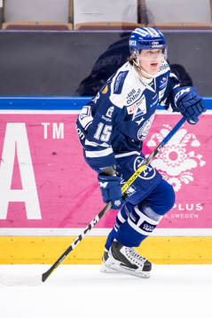Leksands Johan Porsberger  i ishockeymatchen i SHL mellan