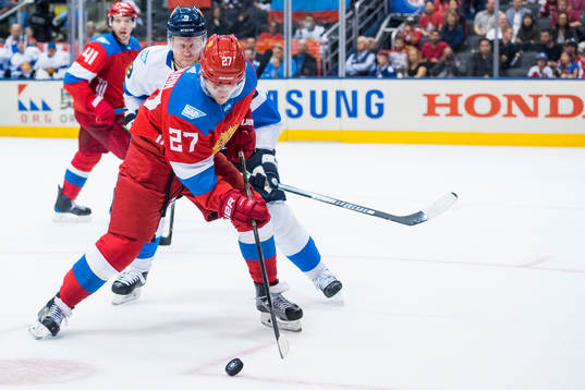 Finlands Mikko Koivu och Rysslands Artemi Panarin