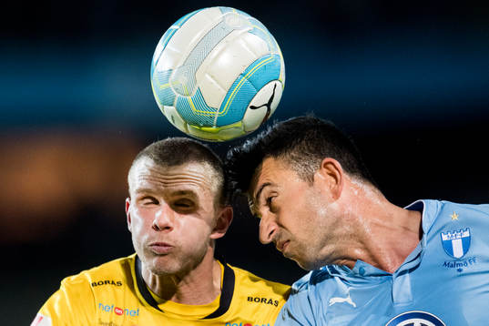 Elfsborgs Jesper Manns och Malmö FFs Behrang Safari