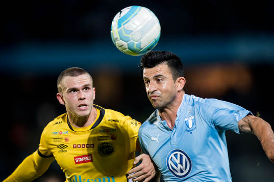 Elfsborgs Jesper Manns och Malmö FFs Behrang Safari