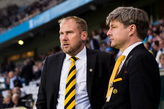 Elfsborgs manager Magnus Haglund och ordförande Bo