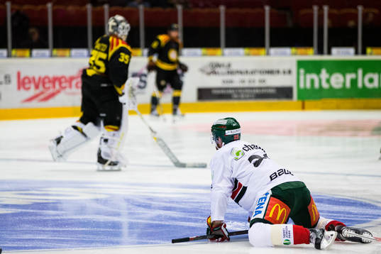 Brynäs och Frölundas spelare värmer upp