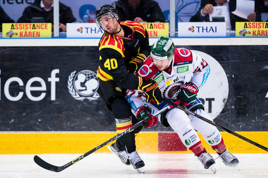 Brynäs Jesper Jensen och Frölundas Sebastian Stålberg