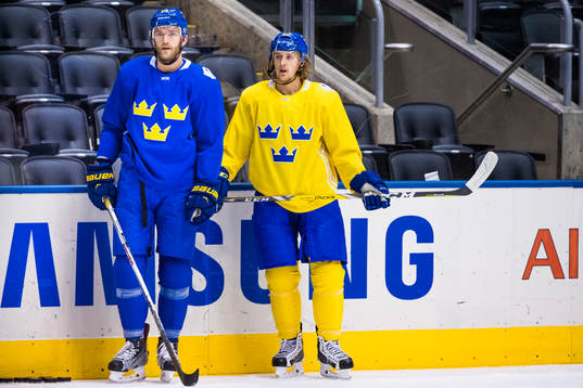 Sveriges Mattias Ekholm och Carl Hagelin