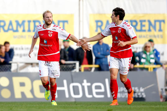 Kalmars Markus Thorbjörnsson jublar