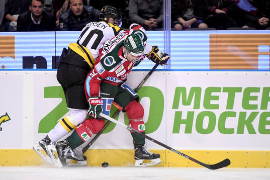 Brynäs Jesper Jensen och Frölundas Mats Rosseli Olsen