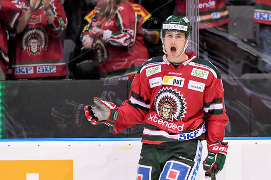 Frölundas Johan Sundström jublar