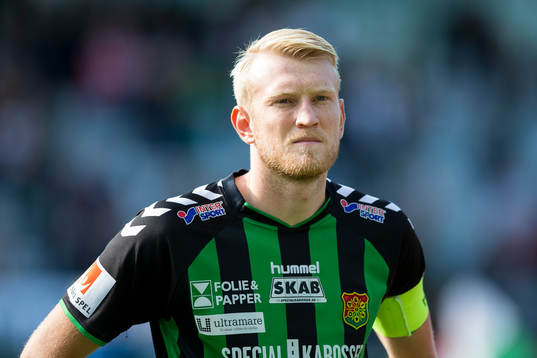GAIS Carl Nyström innan fotbollsmatchen i Superettan