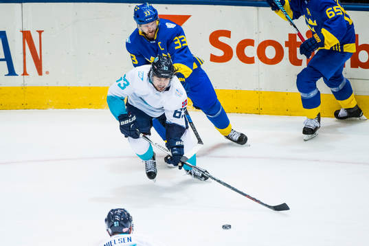 Sveriges Henrik Sedin och Europas Mats Zuccarello