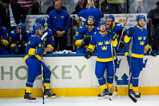 Sveriges spelare deppar på bänken