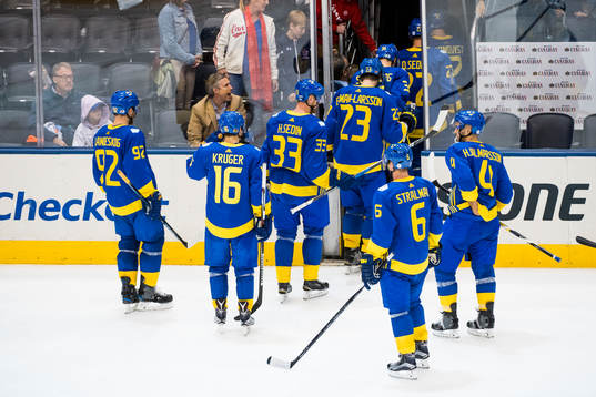 Sveriges spelare lämlar isen