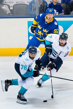 Europas Pierre-Edouard Bellemare och Mark Streit samt