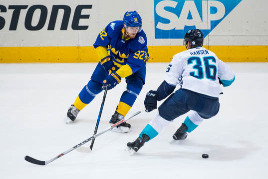 Sveriges Gabriel Landeskog och Europas Jannik Hansen