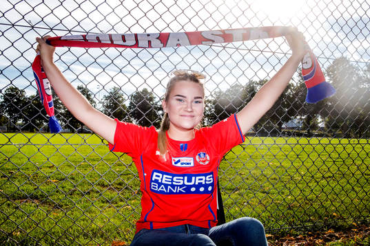 Helsingborgs supporter utanför arenan