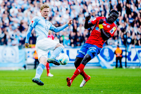 Malmö FFs Anders Christiansen och Helsingborgs Lalawélé
