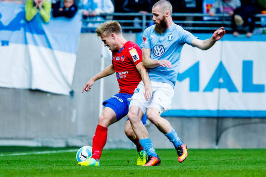Helsingborgs Andreas Landgren och Malmö FFs Jo Inge Berget