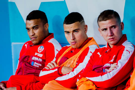 Helsingborgs Tyrell Rusike, Jordan Larsson och Darijan