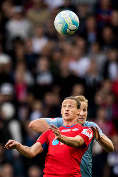 Helsingborgs Jesper Lange och Malmö FFs Franz Brorsson
