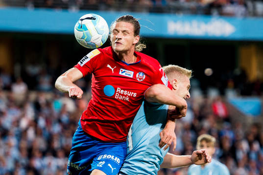 Helsingborgs Jesper Lange och Malmö FFs Franz Brorsson