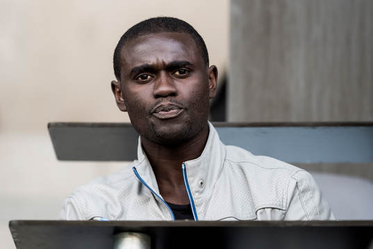 Malmö FFs Enock Kofi Adu på läktaren