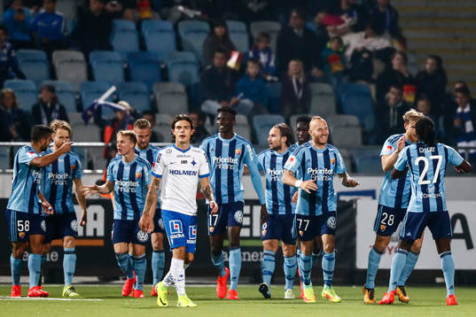 Djurgårdens spelare jublar