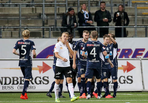 Gefles spelare jublar