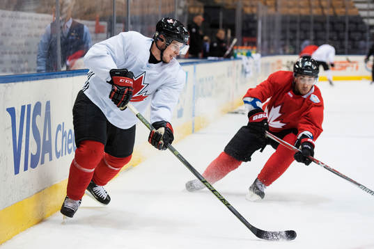 Sidney Crosby på Kanadas ishockeylandslags träning