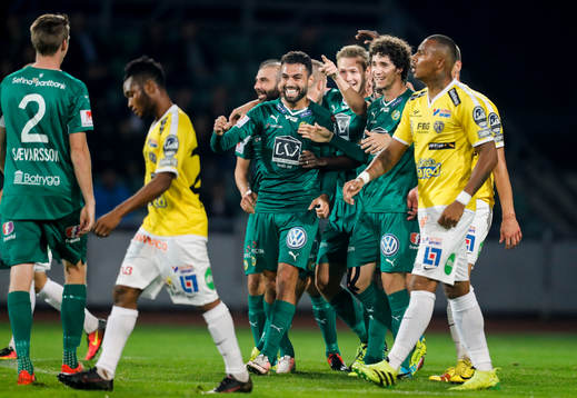 Hammarbys spelare jublar
